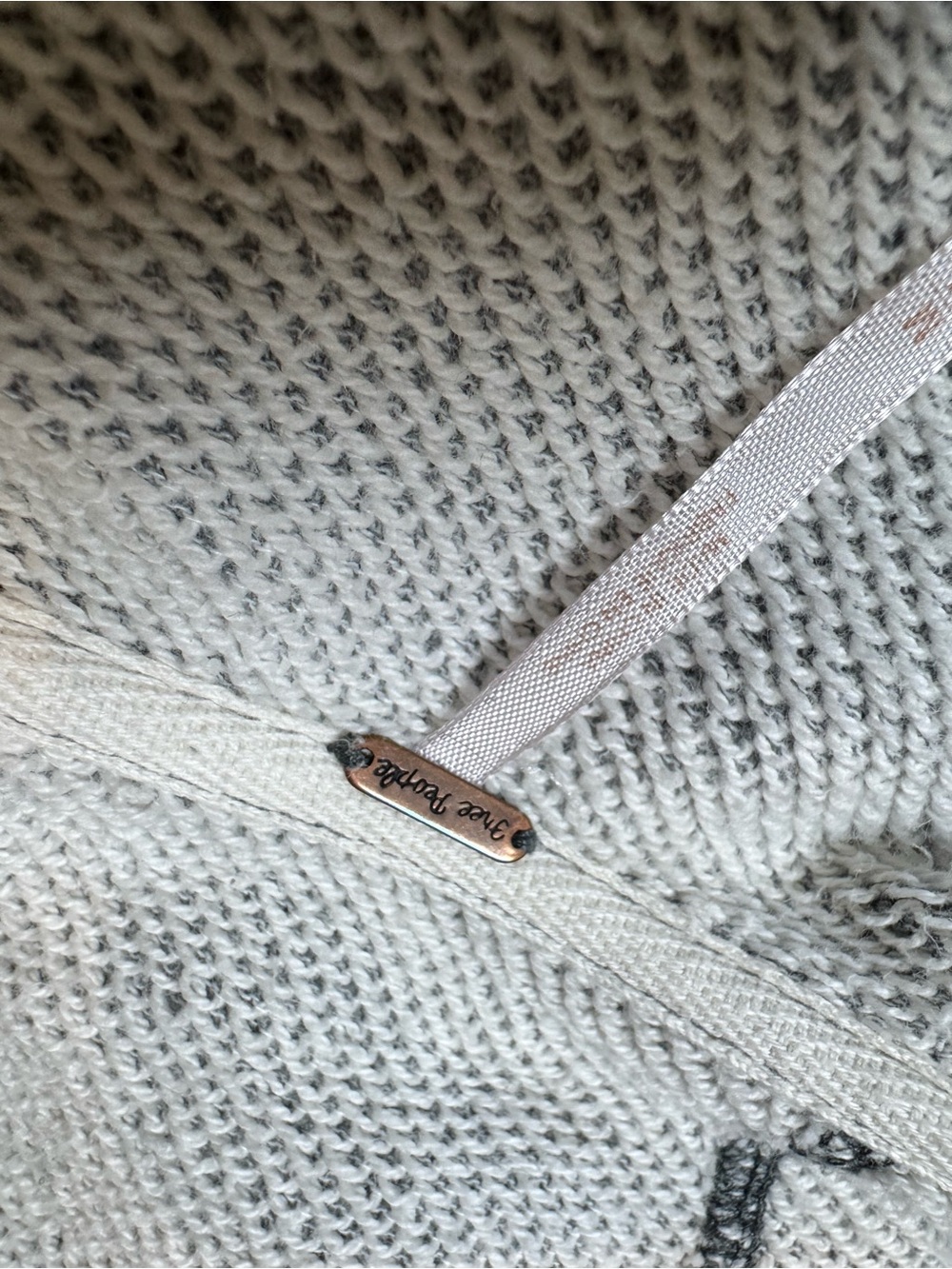 Free People Gray Hooded Zip-Front Ruffle-Tier Sweater Medium cotton Boho - Picture 6 of 8